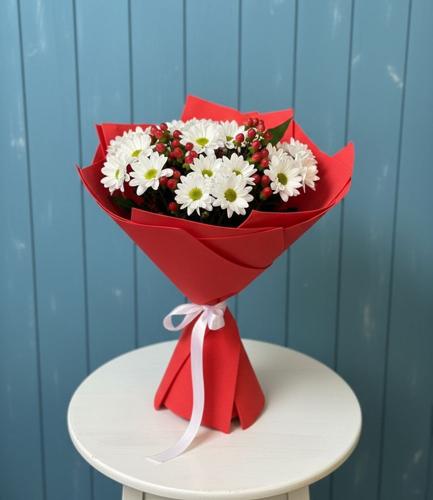 Букет цветов из: Хризантемы в Полярных Зорях