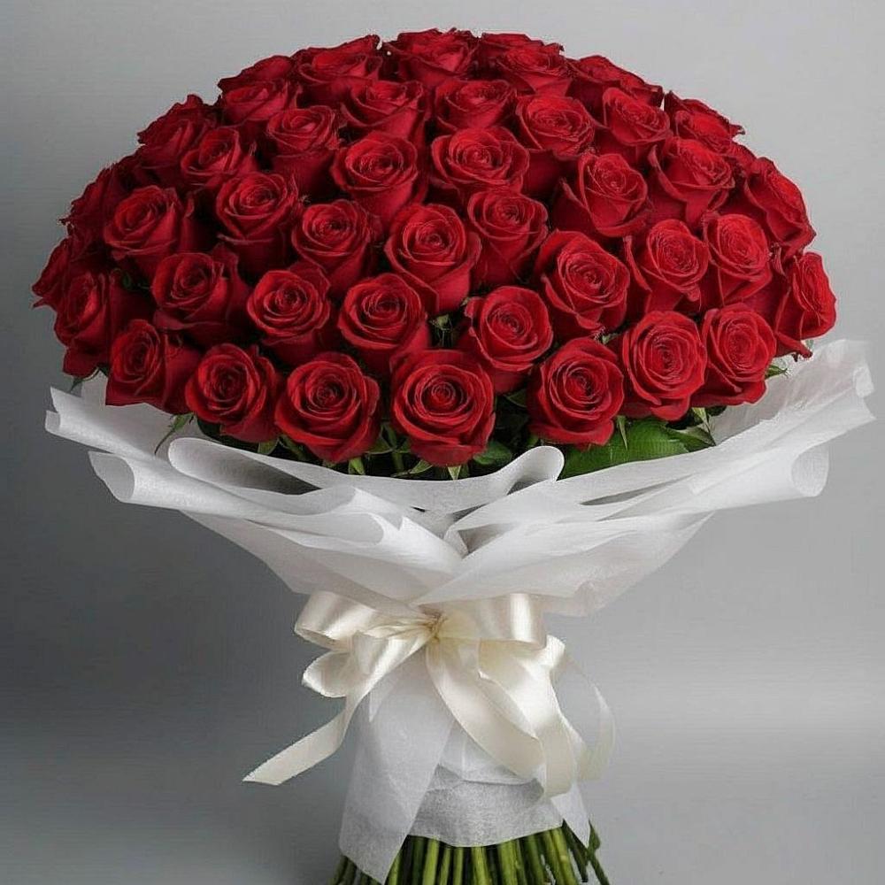 Букет 101 Красная роза Блэк Мэджик в Полярных Зорях