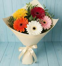 Букет цветов из:  Герберы в Полярных Зорях