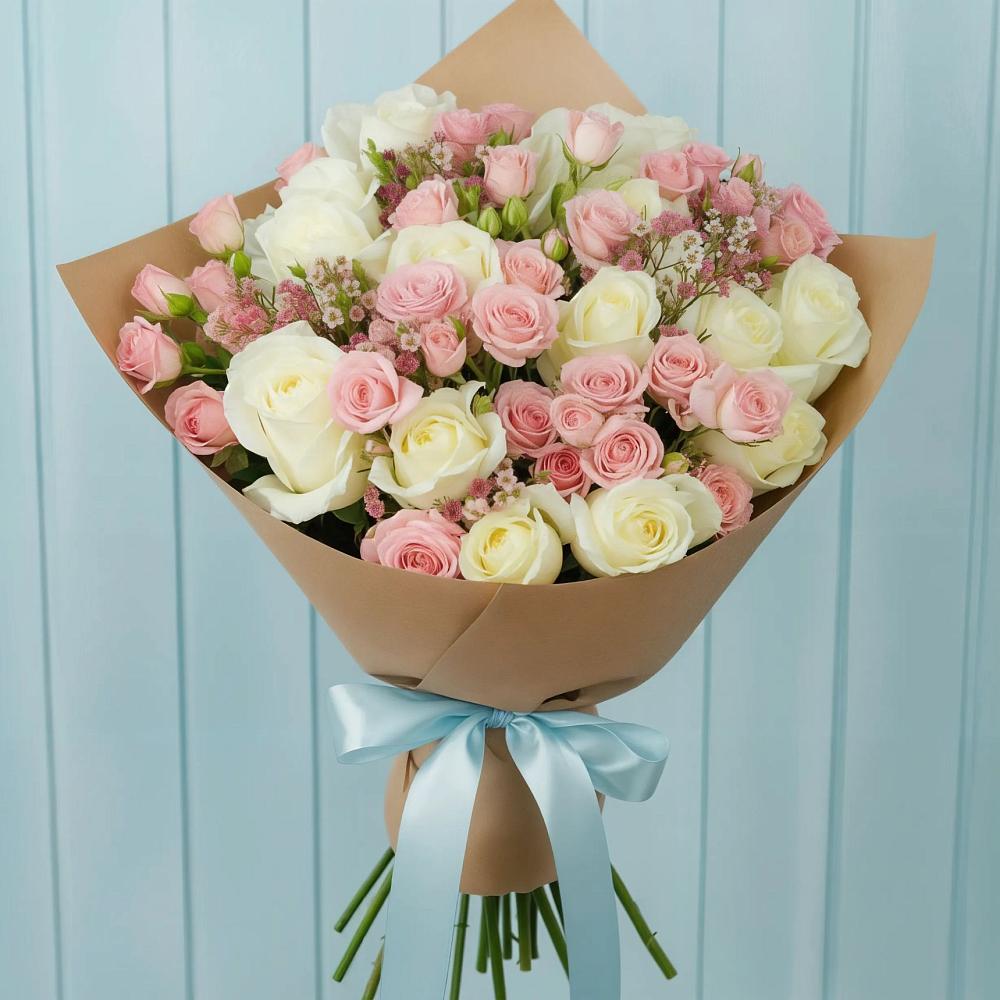 Букет цветов из: Розы в Полярных Зорях