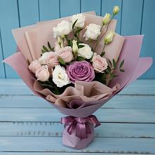 Букет цветов из:  Розы и Лизиантусы #REPLACE_PRED# Полярных Зорях