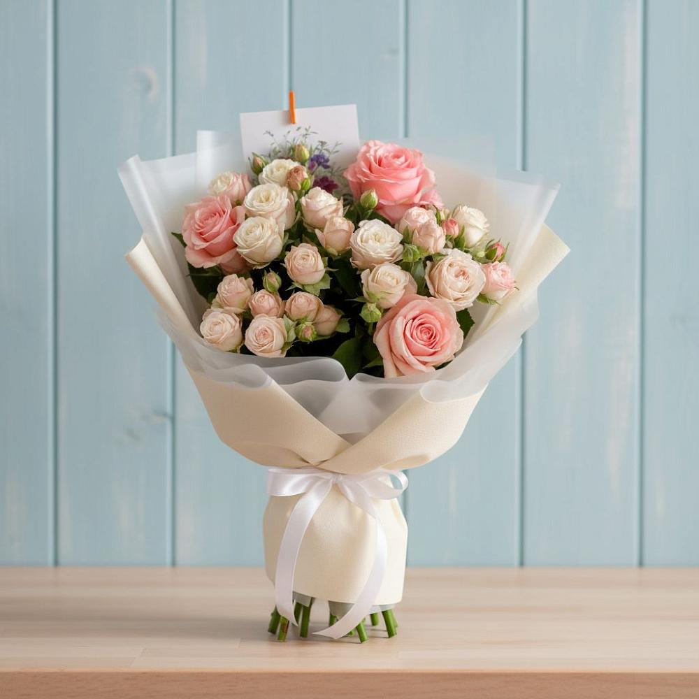 Букет цветов из: Розы в Полярных Зорях