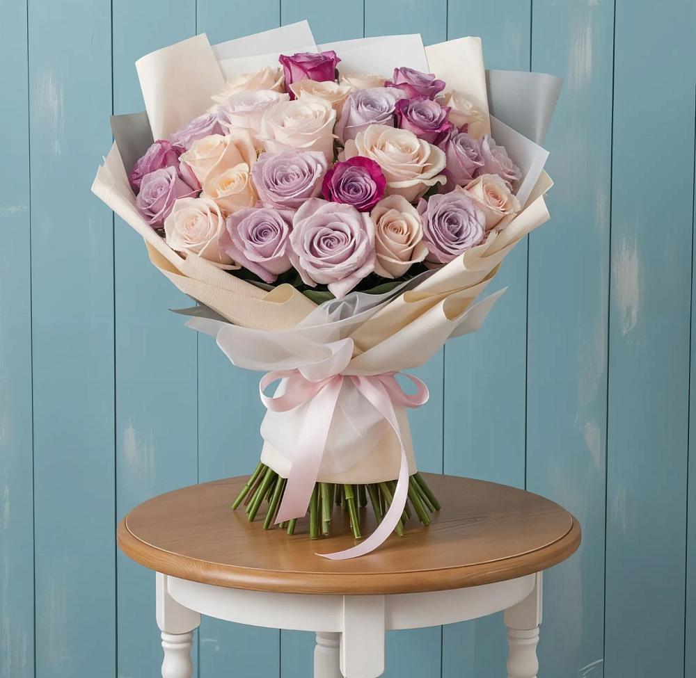 Букет цветов из: Розы в Полярных Зорях