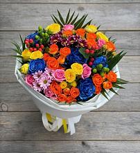 Букет цветов из:  Розы и Хризантемы в Полярных Зорях