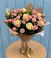 Букет цветов из:  Розы в Полярных Зорях