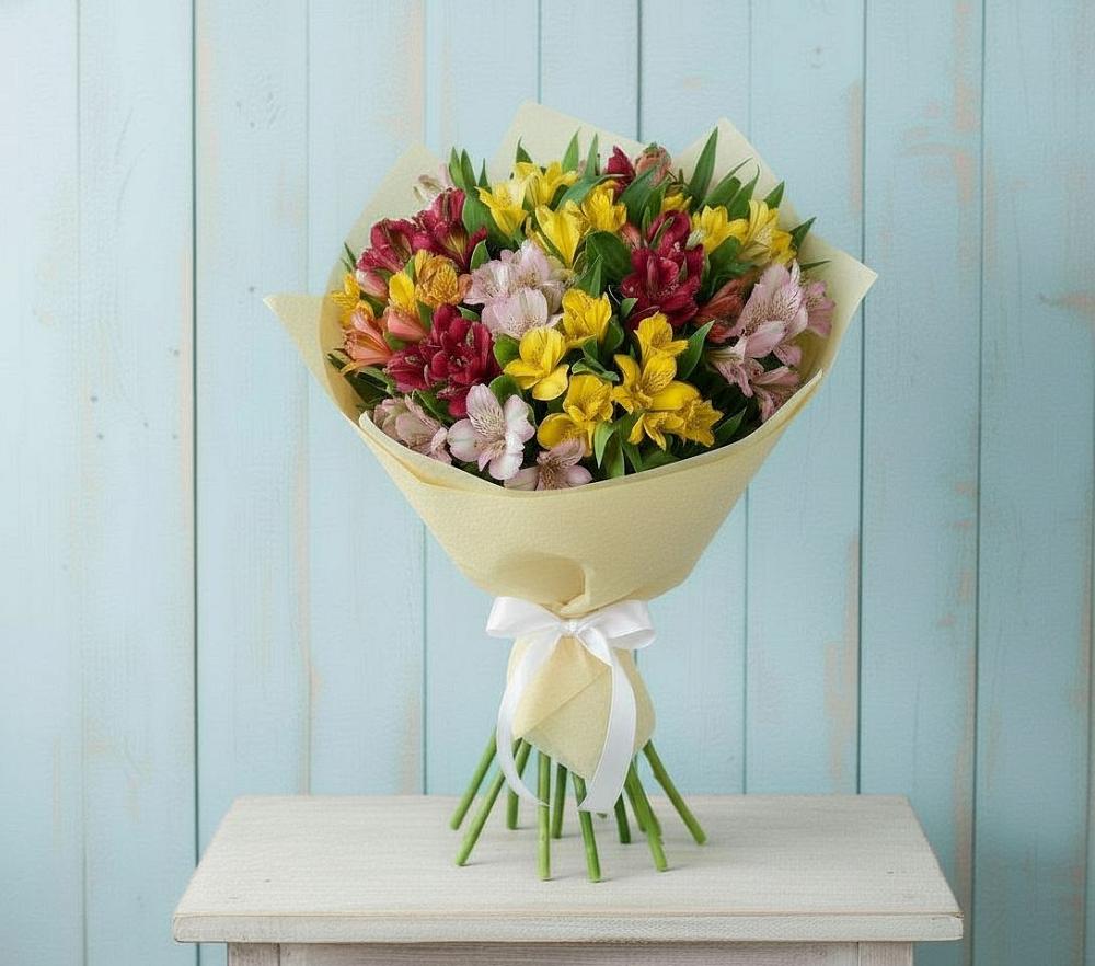 Букет цветов из: Альстромерии в Полярных Зорях