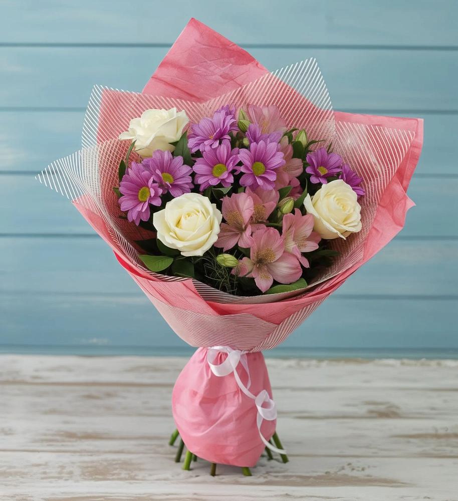 Букет цветов из: Герберы в Полярных Зорях