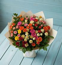 Букет Микс из разноцветных кустовых роз #REPLACE_PRED# Полярных Зорях